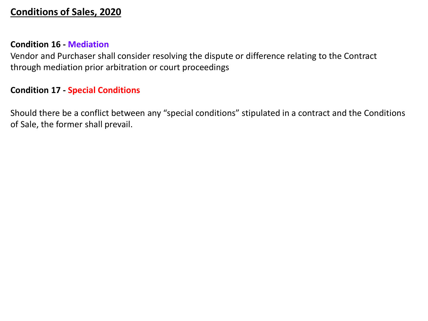 Slide 51 — Conditions 16–17.